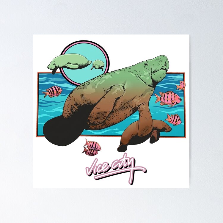 Vice City Retro Manatees Poster