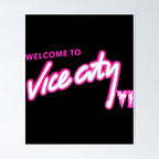 GTA VI Vice City Neon Palm Trees Vintage Vibe Poster