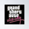 GTA Grand Theft Auto Logo Vice City Poster