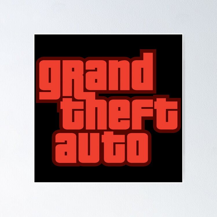 GTA Grand Theft Auto Logo Strong Red Poster