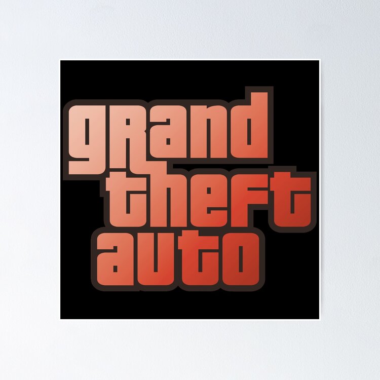 GTA Grand Theft Auto Logo Sunrise Poster