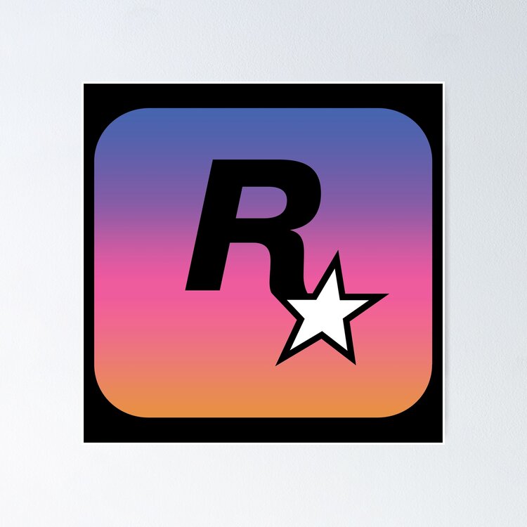 Copy Of Rockstar Games GTA 6 Sunset Logo White Star Horizontal Alt Poster