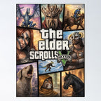 Skyrim Meets Gta Unofficial Fan Artwork Poster
