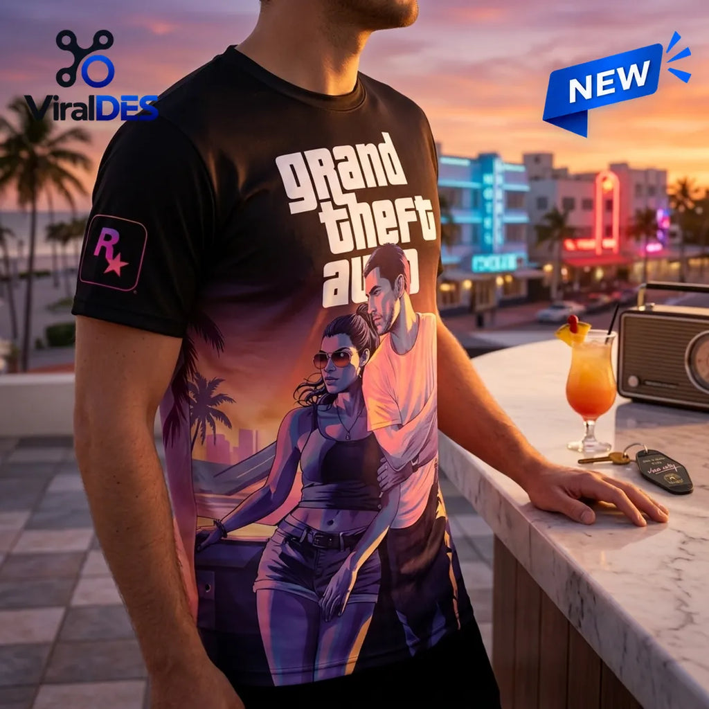 Grand Theft Auto VI Gradient Black T-Shirt