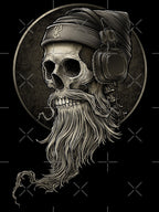 Viking Vintage Skull Beard With Headphone Shirt