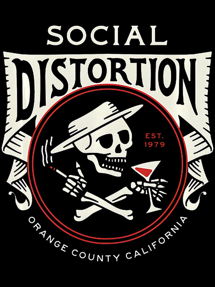 Social Distortion Inspired Skelly Circle Punk Rock Graphic Design Shirt