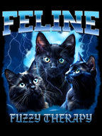 Cats Bootleg Vintage Retro Feline Fuzzy Therapy Shirt