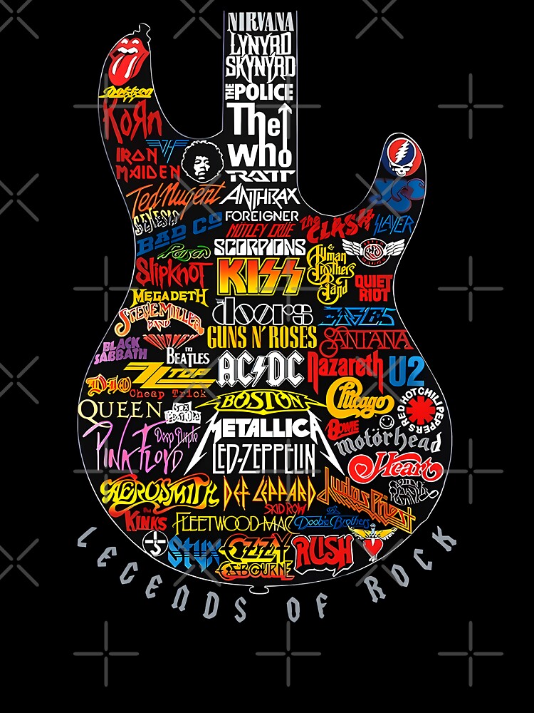 Legendary Of Rock Band - Guitar Silhouette AYM Shirt