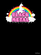 BLACK METAL! Funny Unicorn Rainbow Mosh Parody Design Shirt