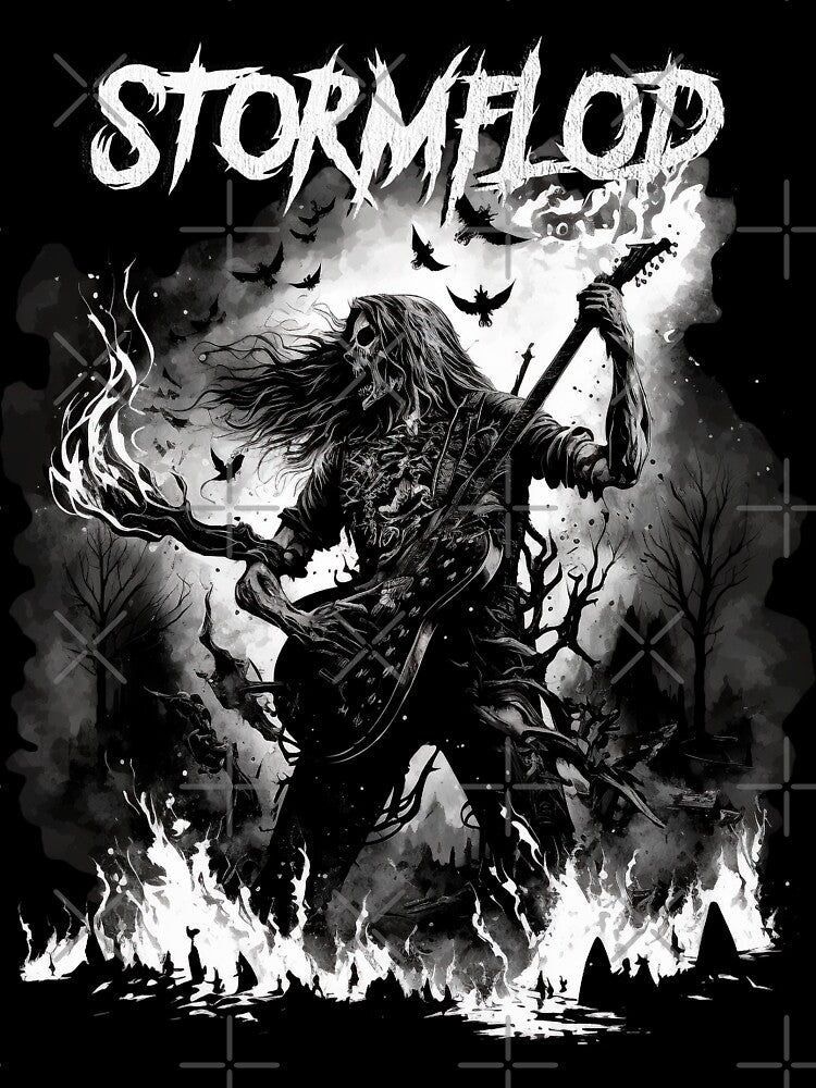 Stormflod Artwork Skeletal Guitarplayer Ruins Shirt