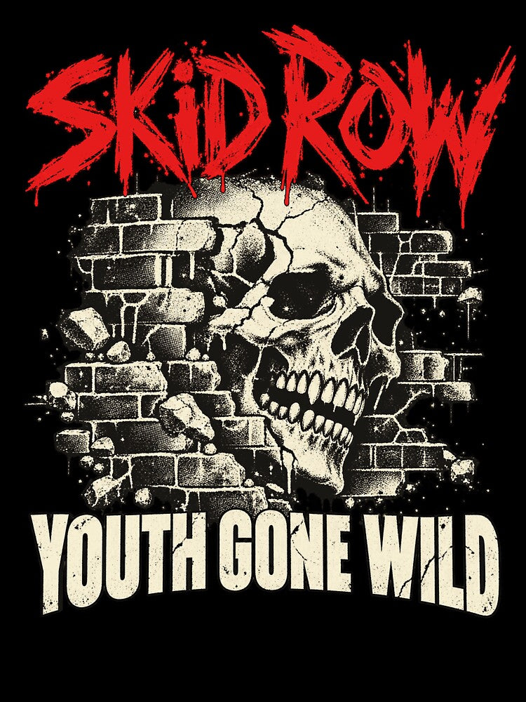 Skid Row Youth Gone Wild Skull Rock Band Art Shirt