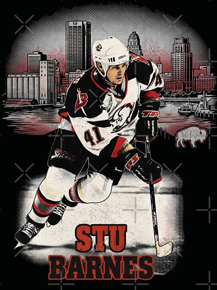 Stu Barnes Retro 90s Vintage Bootleg Style Buffalo Hockey Shirt