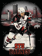Stu Barnes Retro 90s Vintage Bootleg Style Buffalo Hockey Shirt