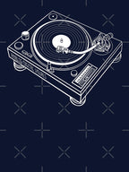 DJ Turntable Retro Graphic White Lines Note You May Need To Select A Shirt