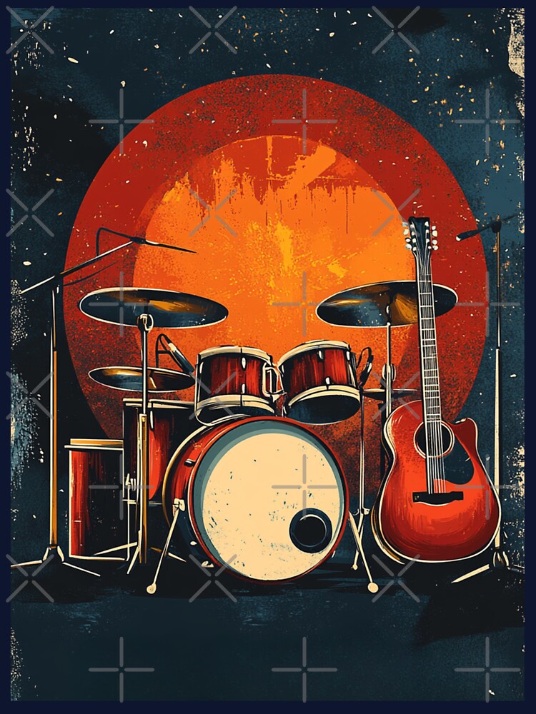 Drum Kit And Guitar Shirt