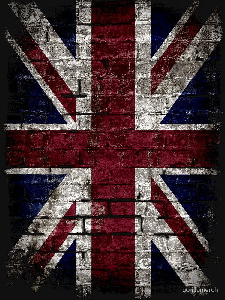 Grunge UK Flag Great Britain Punk Style Distressed Wall Shirt