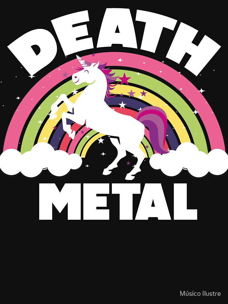 Cute Unicorn Death Metal Rainbow Funny Shirt