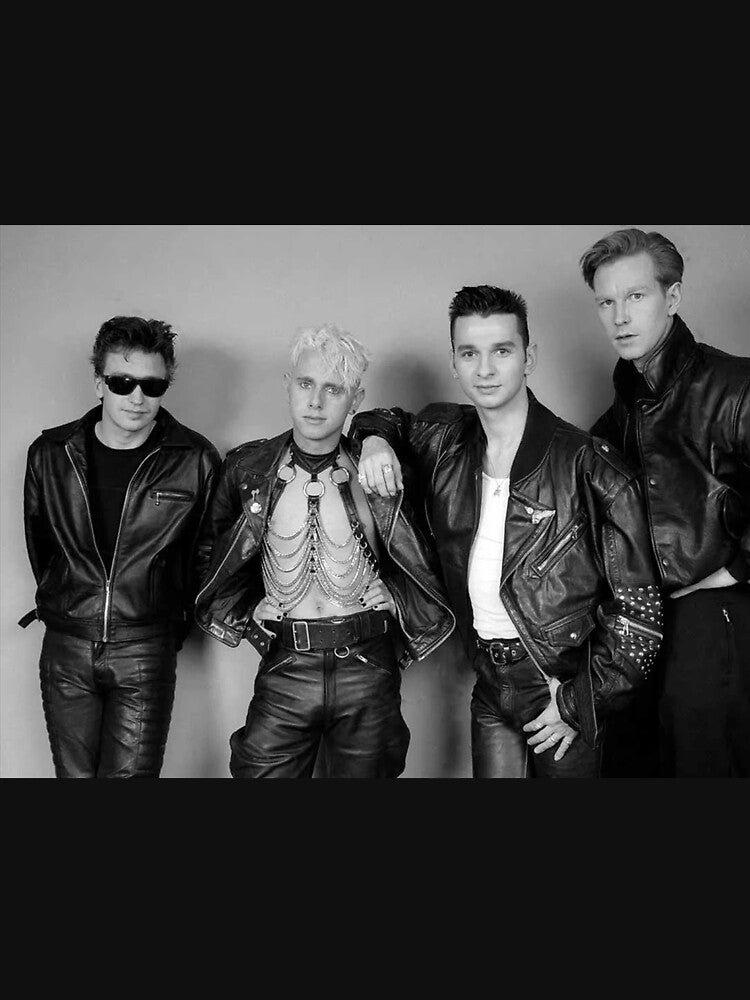 Depeche Mode Retro Black & White Band Portrait 80s Rock Aesthetic Shirt