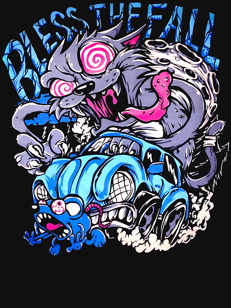Blue Typography Screamo Band Shirt