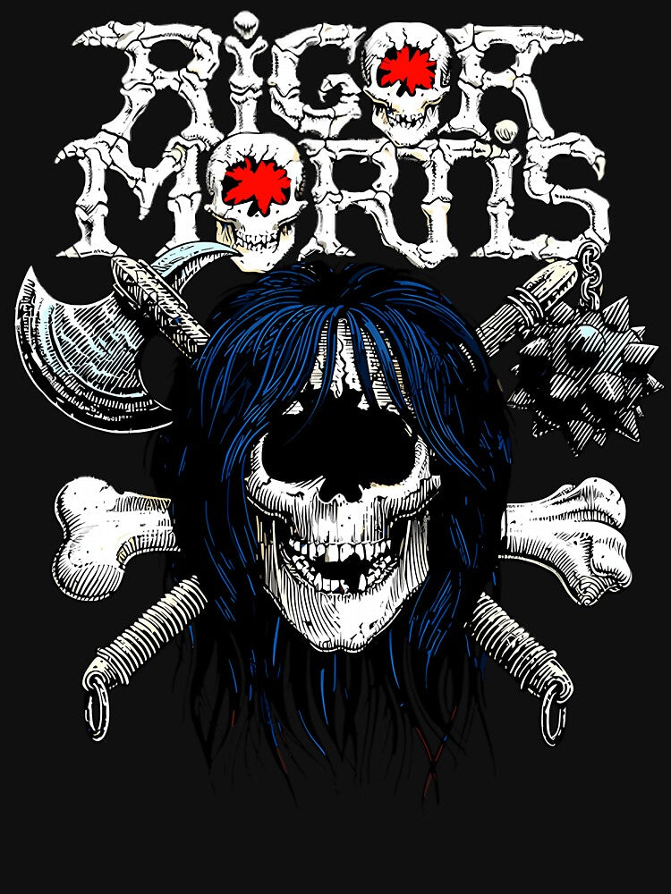 Skeleton Skull Battle Axe Mace Crossbones Shirt