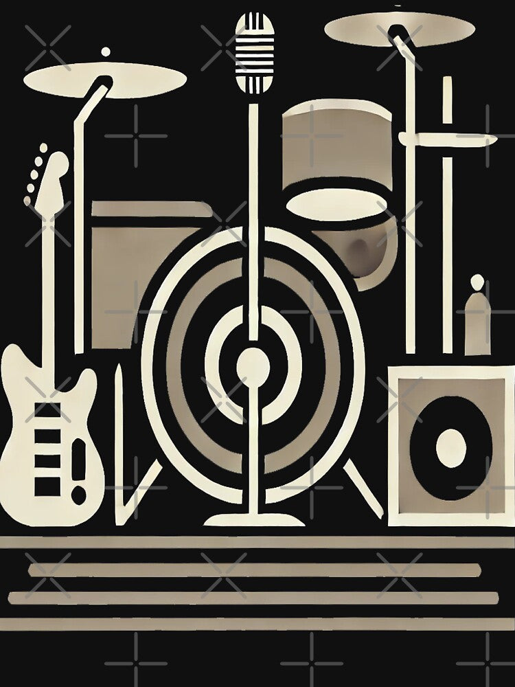Retro Minimalist Music Studio Art T Shirt