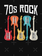 Colorful 70s Rock Graphic With Retro Guitar And Cassettes 9907 Shirt