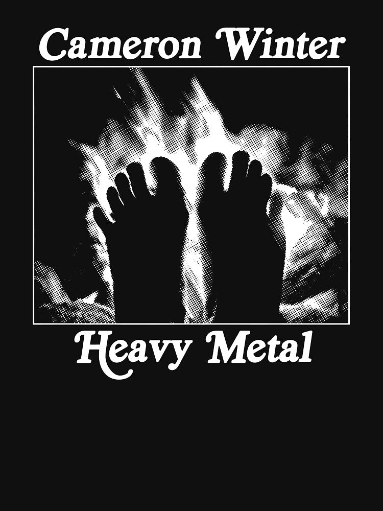 Cameron Winter Heavy Metal Flames Vintage Black And White Shirt