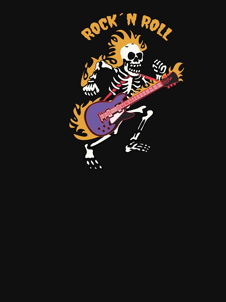 Guitar Player Skull Rock And Roll Illustration Shirt