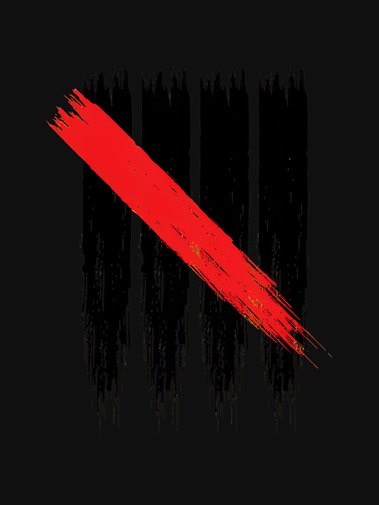 Grunge Tally Marks Red Diagonal Line Abstract Art Shirt