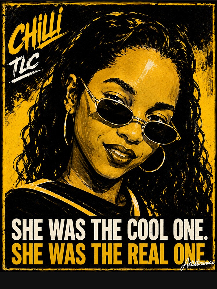 Rozonda Thomas TLC Chilli Bold Pop Art Electric Yellow Portrait Shirt