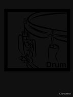 Line Art Drawing Part Of Snare Drum Shirt