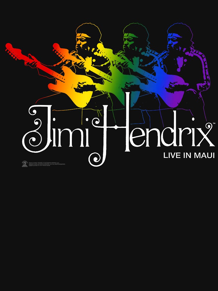 Jimi Hendrix Live In Maui Rainbow Design Shirt