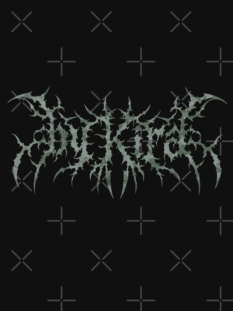 BY KIRA Death Metal Typography Camo Shirt