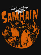 Samhains Band Horror Punk Flame Skeleton Art Shirt