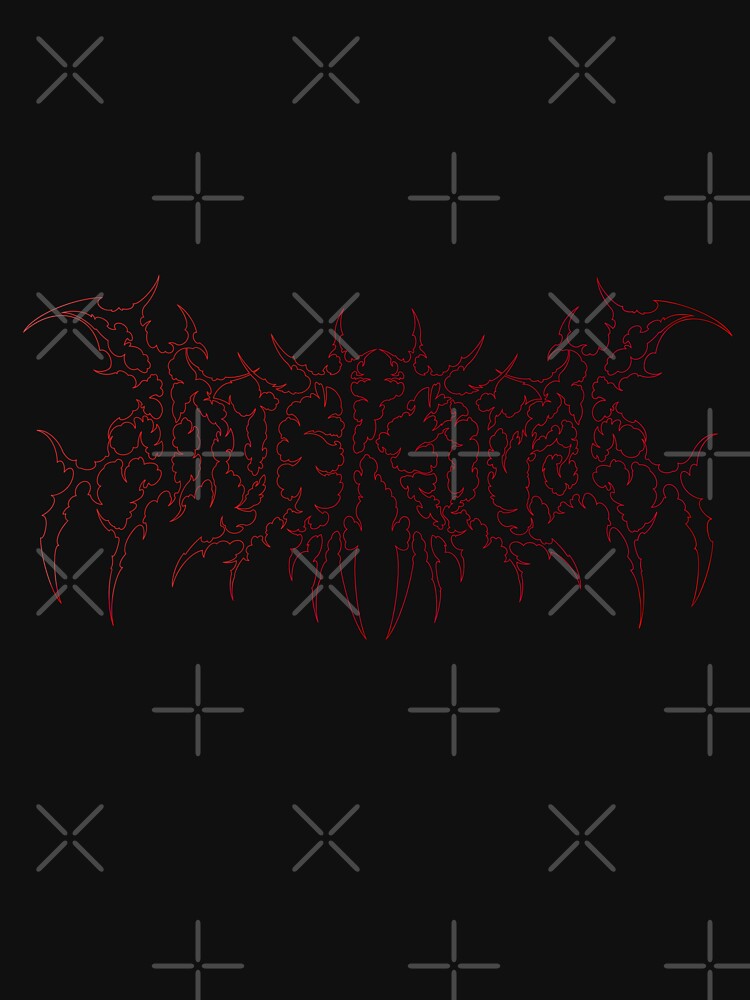 BY KIRA Death Metal Typography Red Outline Shirt