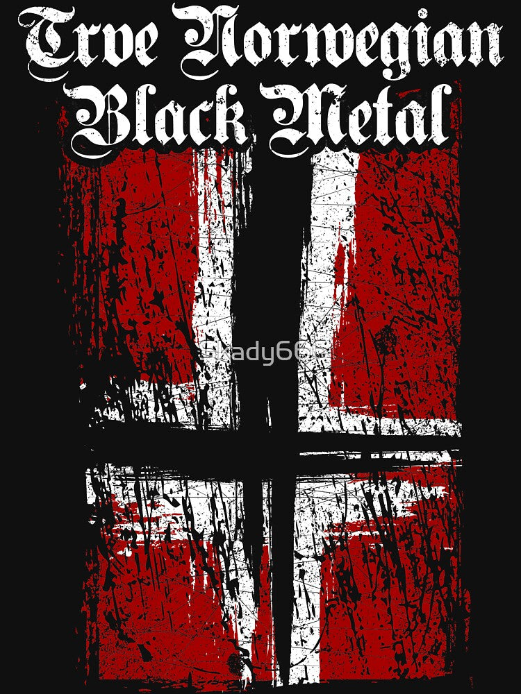 Trve True Norwegian Black Metal - Norwegian Satanic Flag Shirt