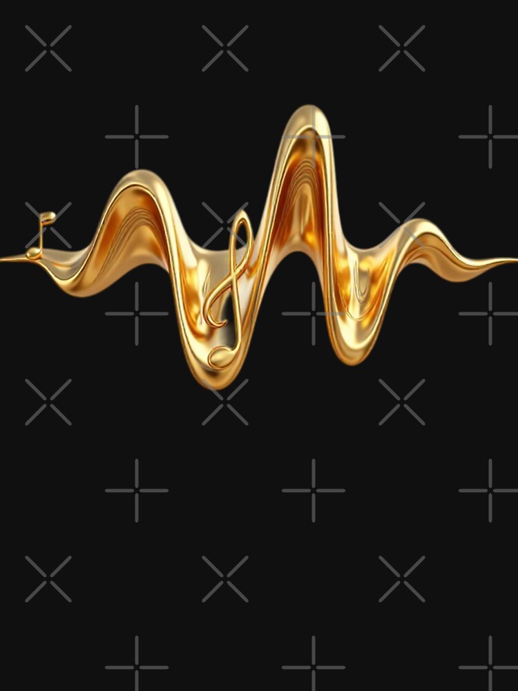 Solenne Gold Wave And Musical Notes Shirt