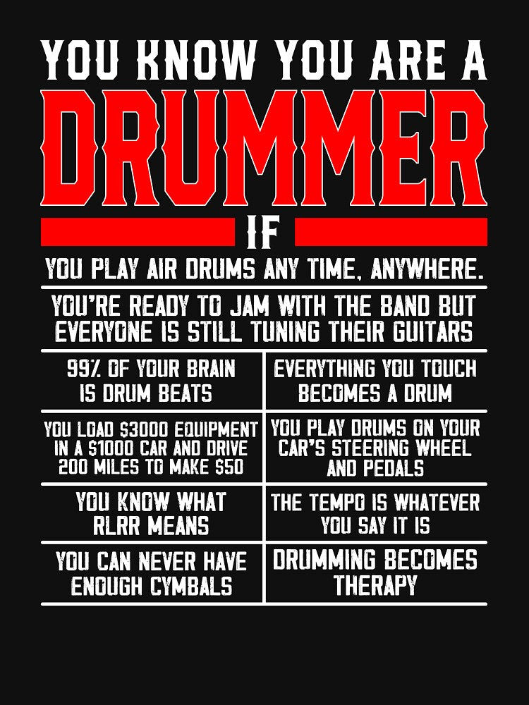 Drum Player Percussion Funny You Know You Are A Drummer Shirt