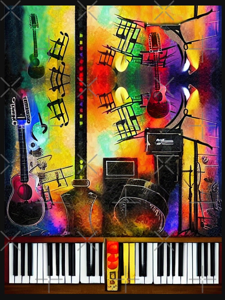 Guitar Musical Notes And Piano Shirt