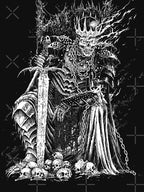 Death Skeleton Emperor Throne Black & White Shirt
