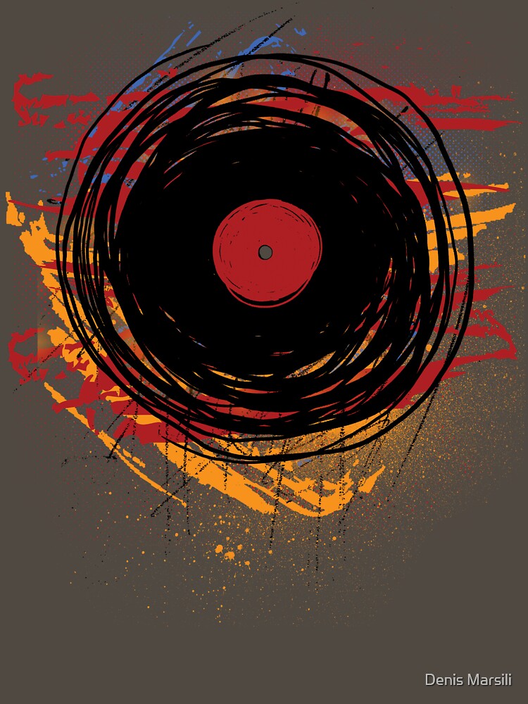 Vinyl Record Retro Grunge With Paint And Scratches - Music DJ! Shirt