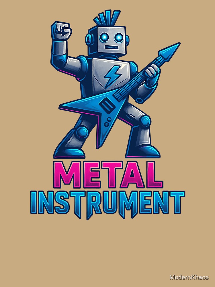 Metal Instrument Robot Electric Guitar Graphic Shirt
