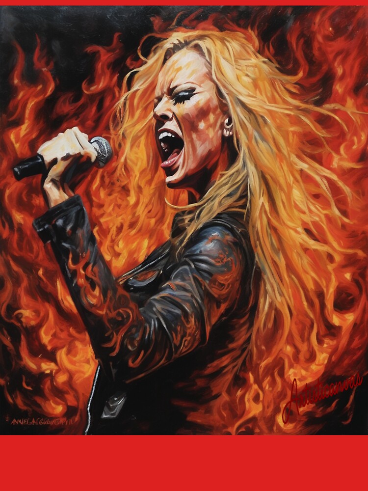 Angela Gossow Fiery Metal Performance With Arch Enemy Shirt