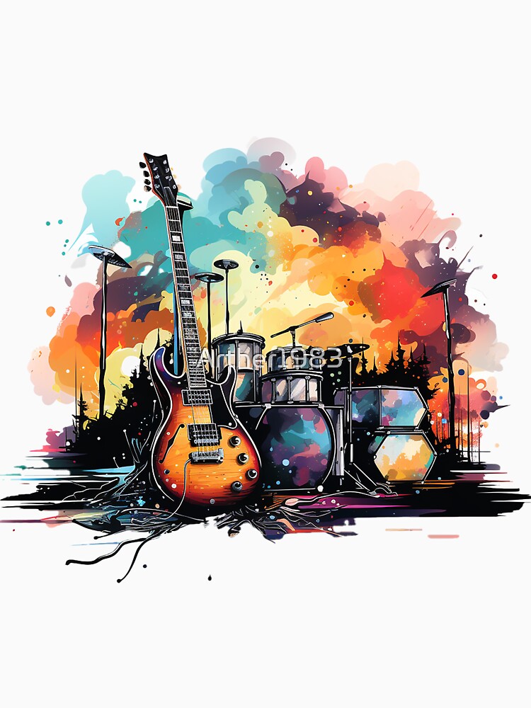 Rock Star Guitar And Instrument Expressive Shirt