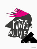 Punks Alive Concept Illustration With Punk Styled Man Shirt