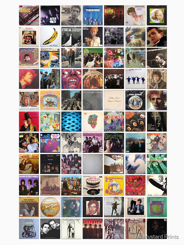 60s Vinyl Covers - 1960s Music - Vintage Cassette Album Cover Art Shirt