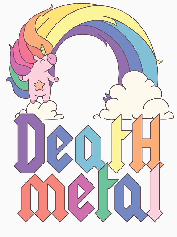 Funny Death Metal Unicorn Cute Rock Music Band Lover Shirt