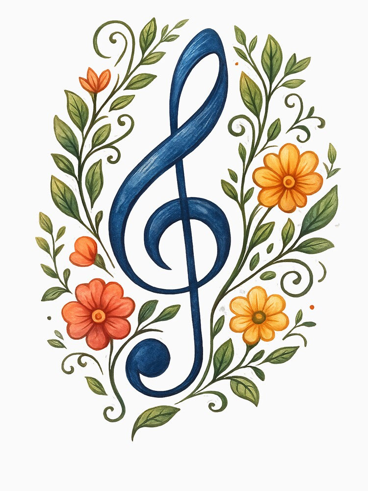 Treble Clef Floral Shirt