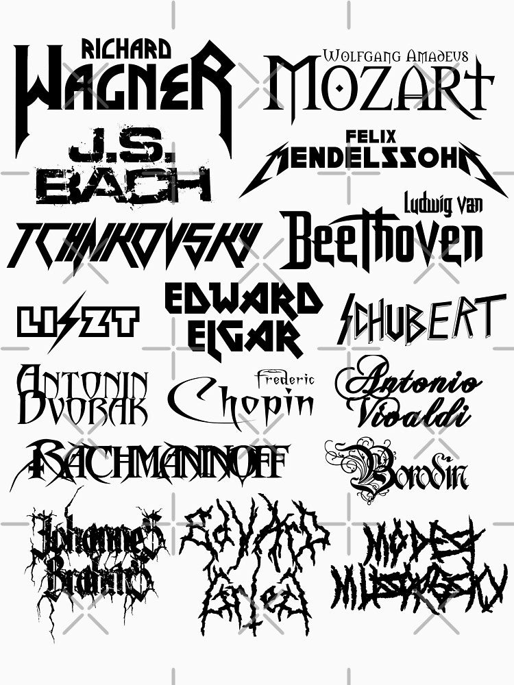 Heavy Metal-style Classical Composers Black Shirt