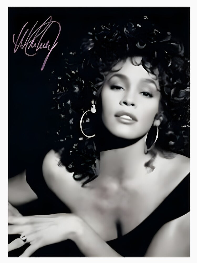 Whitney Houston Iconic Music Legend Black & White Portrait Limited Shirt